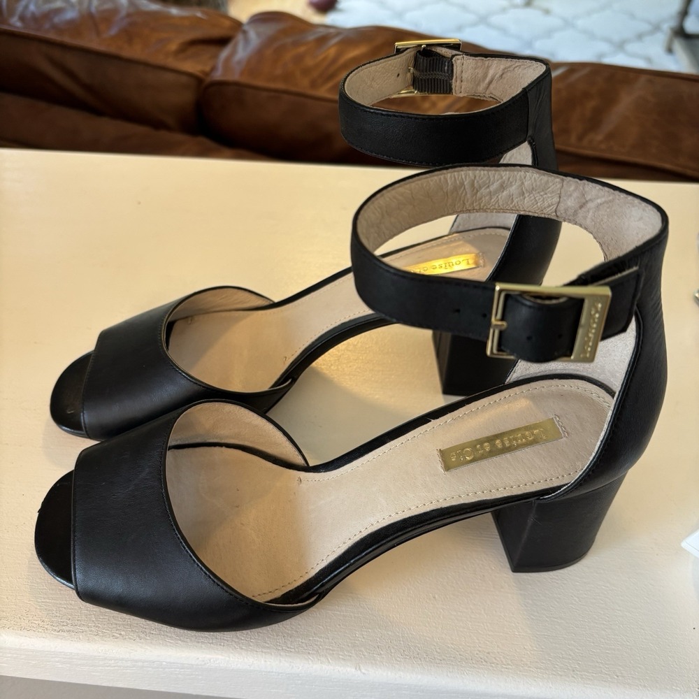 Louise Et Cie 9.5 Block Heel Sandals Black‎ Ankle Strap